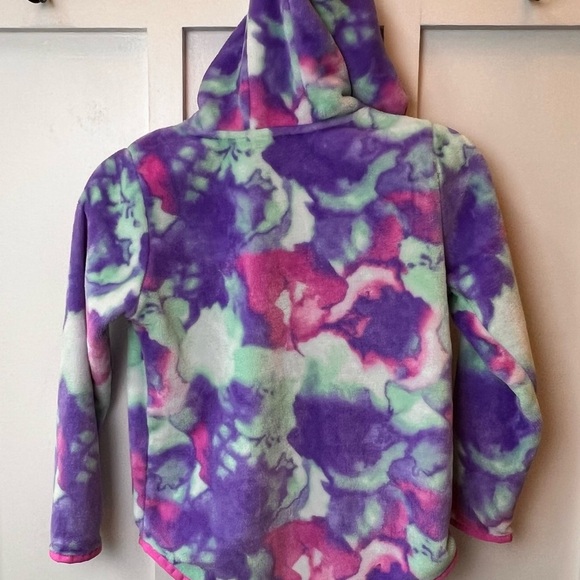 Lands End Girls Hoodie Size Small 7 - 8 Pullover Pink Purple Blue Pocket Soft - Picture 6 of 6